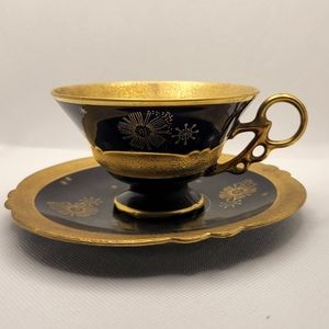 Jlmenau Graf von Henneberg Porzellan 1777 Echt Kobalt cup and saucer